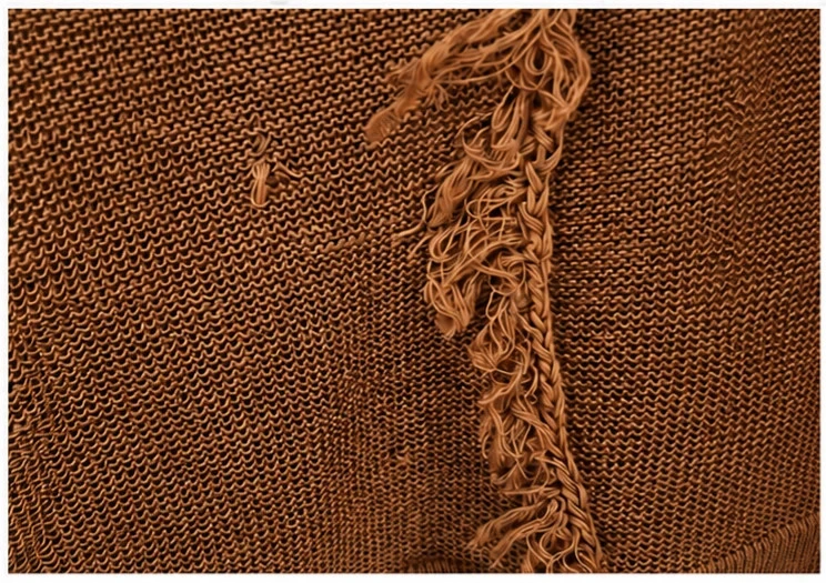 Suéter de lino 100% terracota para mujer – Corte amplio L/XL – Estilo bohemio chic – photo 4